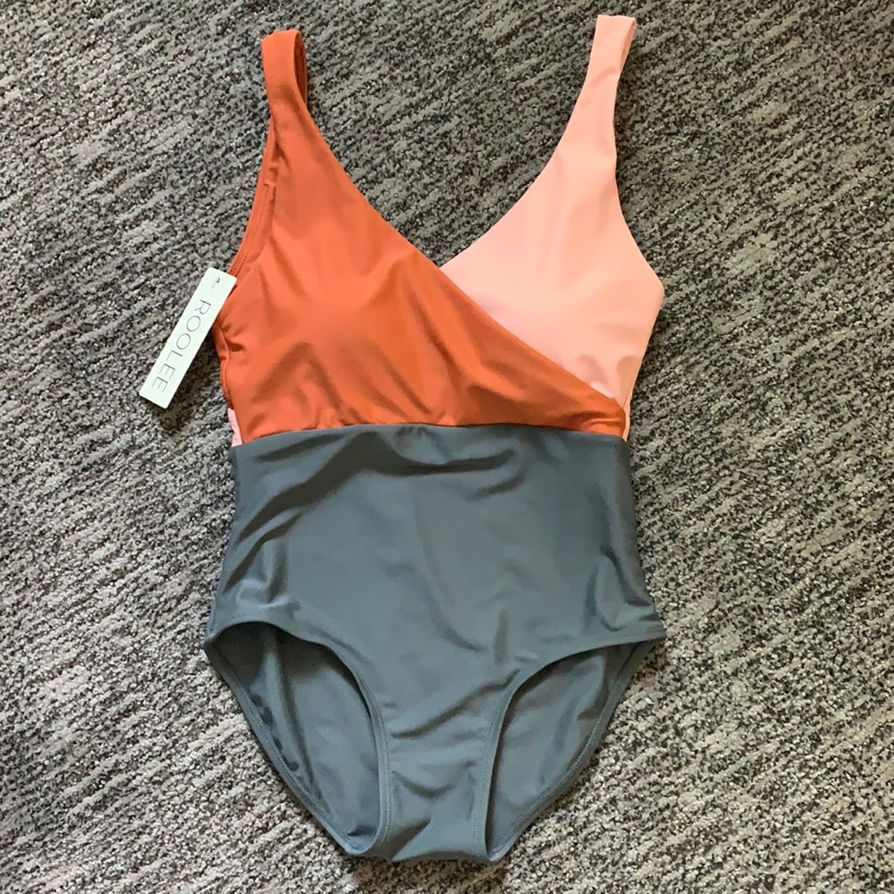 NWT Roolee One Piece Colorblock Swimsuit
